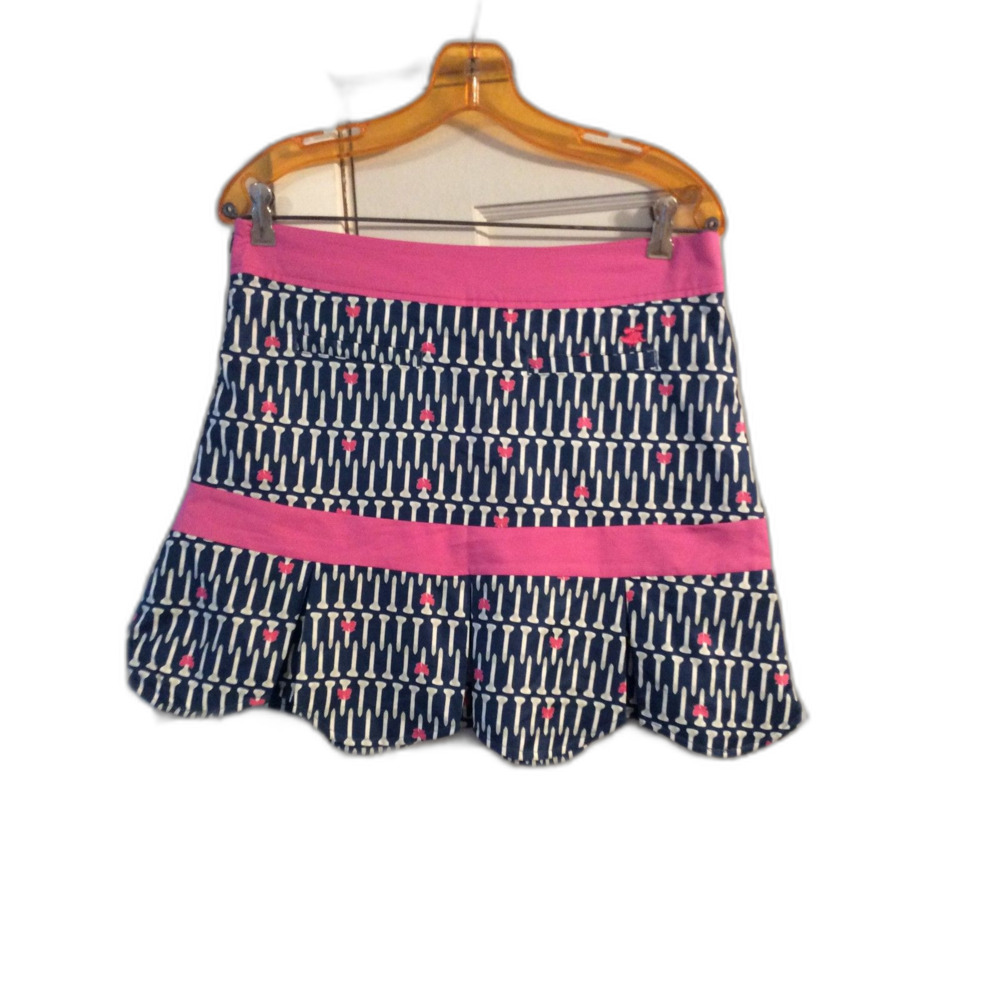 Golf Pickle Ball Scalloped Hem Skirt Skort 4 Tees Pink Bows Birdies And Bows